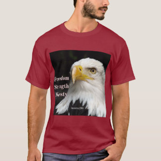 T-shirt Profil de l'aigle à tête sur l'arrière - plan noir