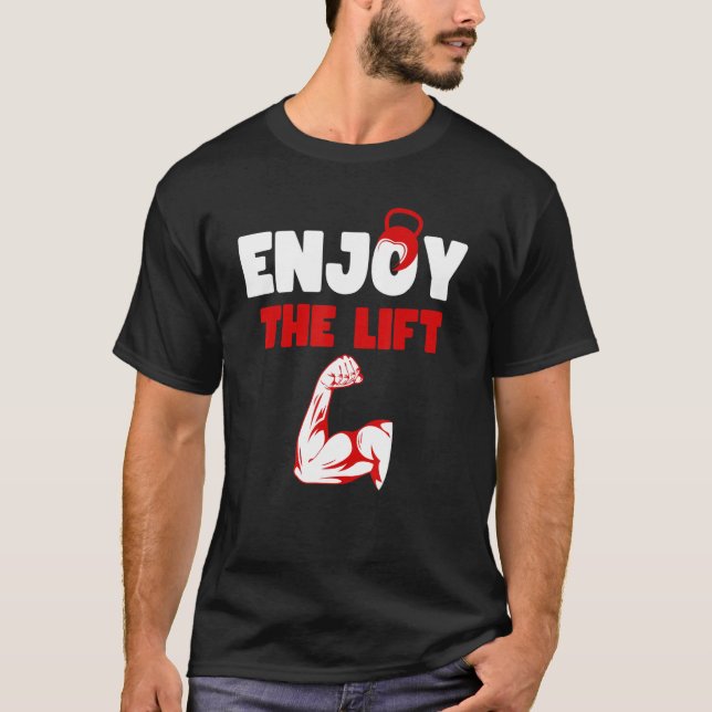 T-shirt Profitez de l'entraînement Lift bodybuilder Citati (Devant)