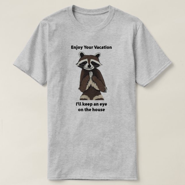 T-shirt Profitez De Votre Vacance Mischievous Raccoon (Design devant)