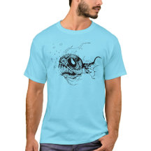 T-shirt profond terrifiant de poisson de mer