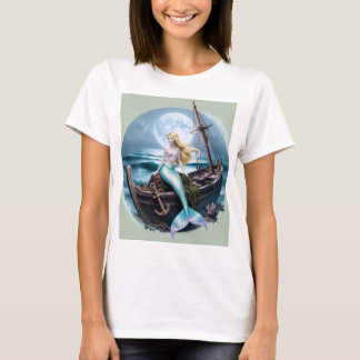T-shirt Profondeurs lune : Sirène et vaisseau oublié