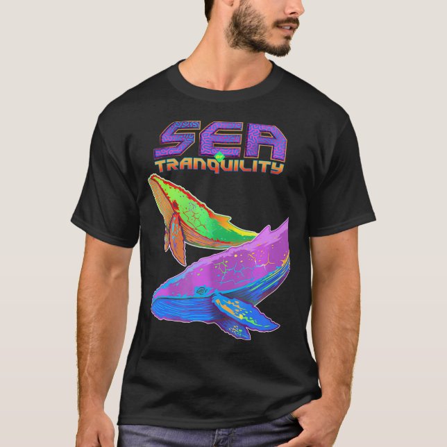 T-shirt Prog Rock Music Space Whales Retro Graphic Adult (Devant)