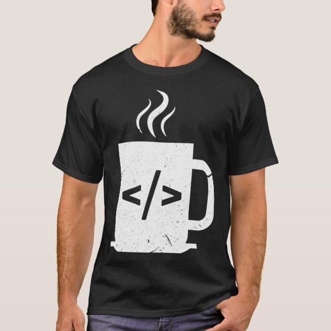 T-shirt Programmateur d'ordinateur café amusant Javascript (Devant)