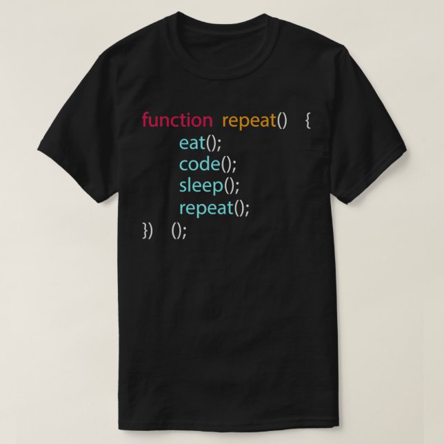 T-shirt Programmateur informatique Manger Code Sleep (Design devant)