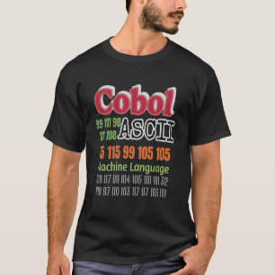 T-shirt Programmation Ascii Cobol en Langage Machine