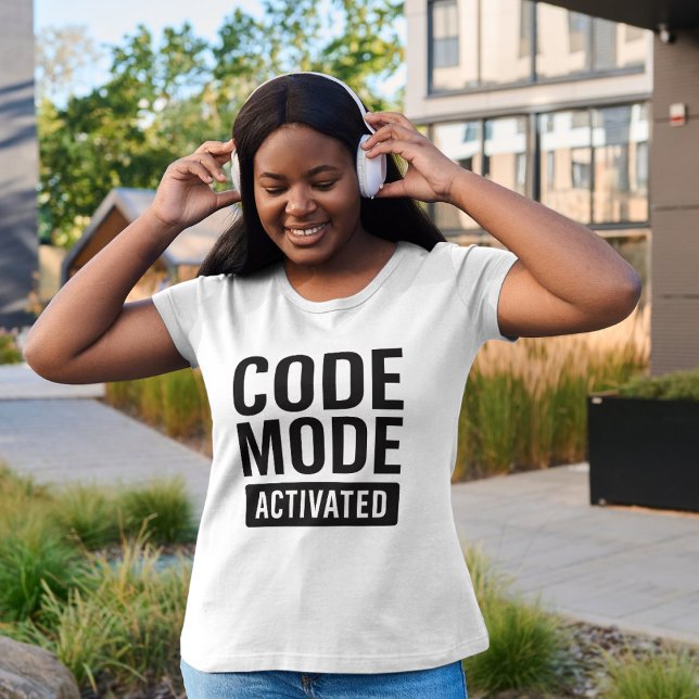 T-shirt Programmation de codage activée en mode code (Créateur téléchargé)