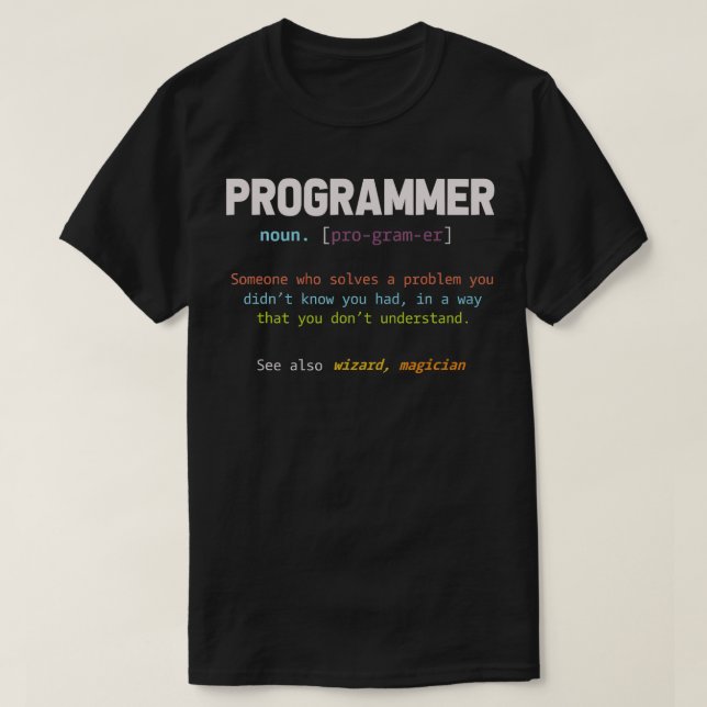 T-shirt Programmation Drôle Ordinateur Geek Cadeau Définit (Design devant)