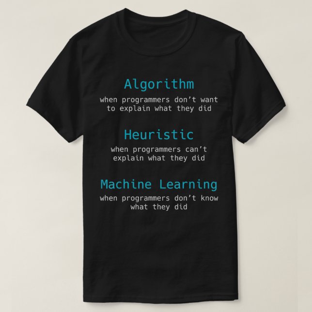 T-shirt Programme Funny Algorithm Heuristic Machine Lear (Design devant)