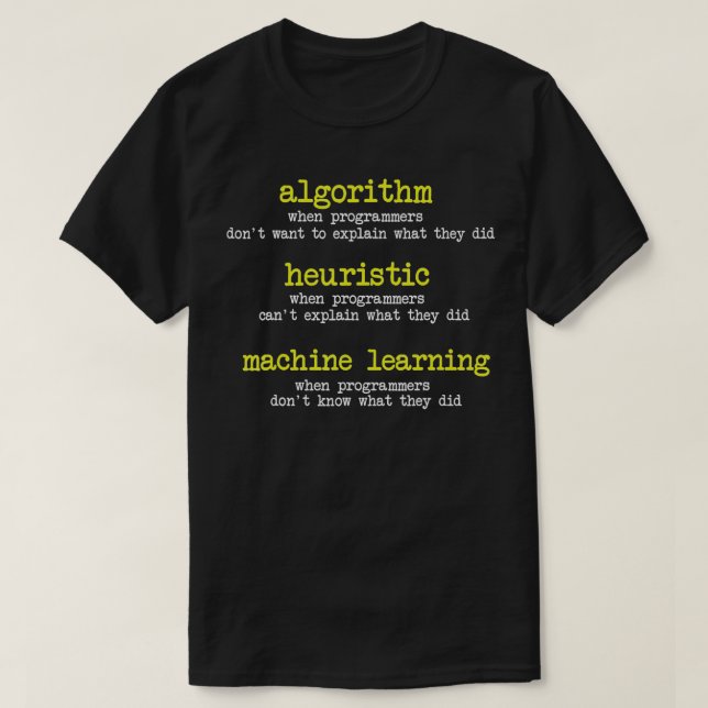 T-shirt Programme Funny Algorithm Heuristic Machine Lear (Design devant)