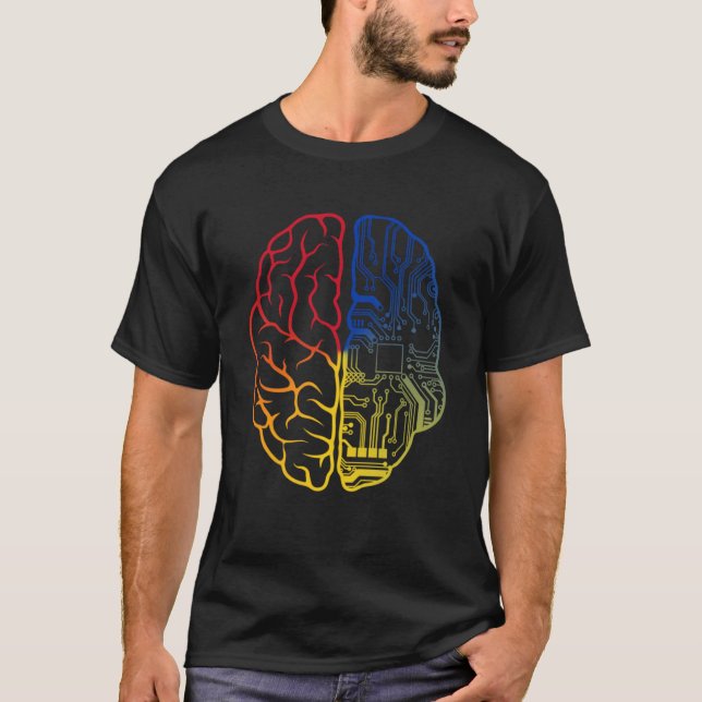 T-shirt Programmer Coder Cerveau Programmation Codage Retr (Devant)