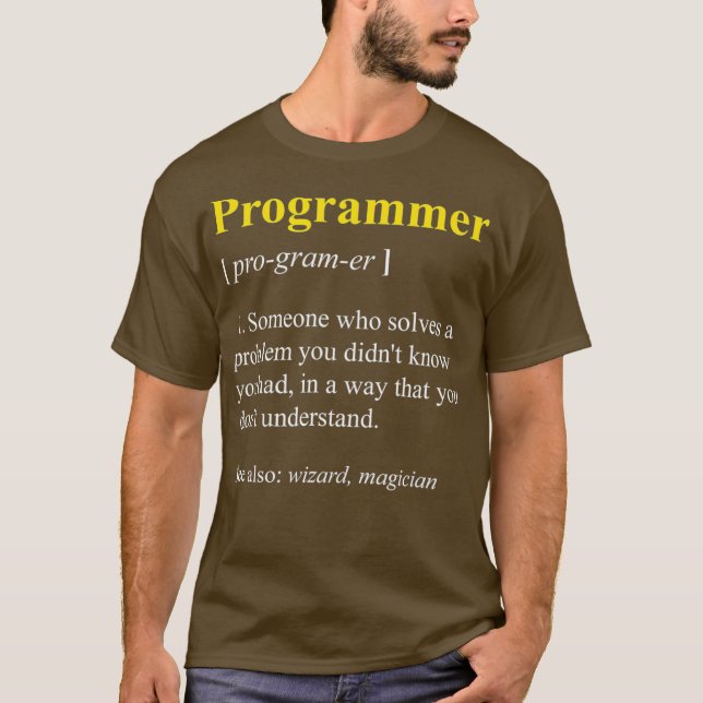 T-shirt Programmer Définition Funny Ordinateur Nerd (Devant)