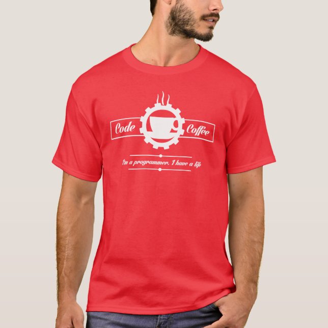 t-shirt programmeur : code et café (Devant)