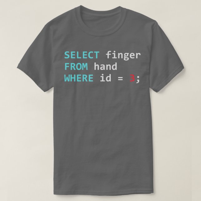 T-shirt Programmeur de base de données Geek de requête SQL (Design devant)