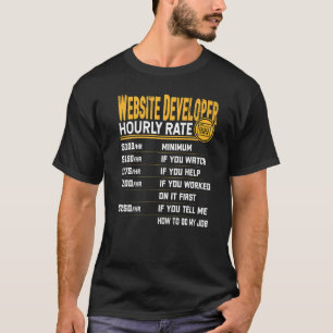 T-shirt Programmeur de site Web Taux horaire Programmeur d
