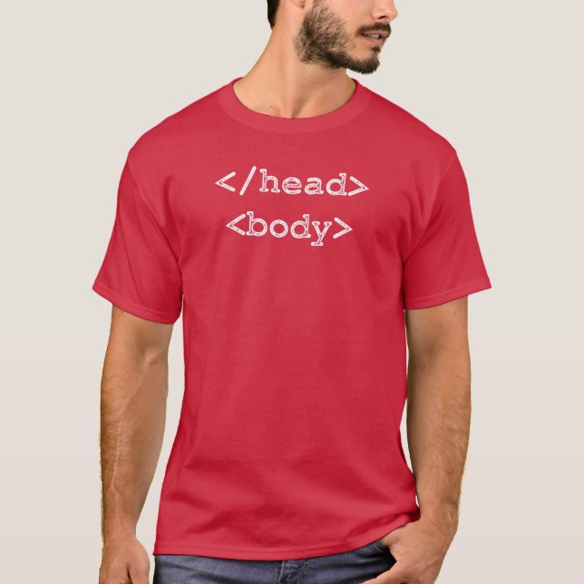 T-shirt Programmeur développeur HTML Corps de tête (Devant)