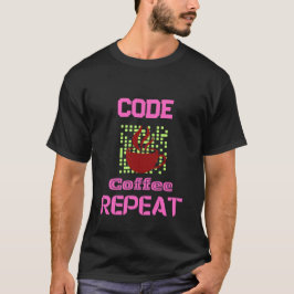 T-shirt programmeur informaticien codage tech rose