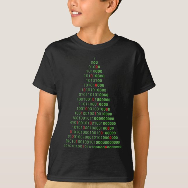 T-shirt Programmeurs Informatiques Binary Christmas Tree E (Devant)