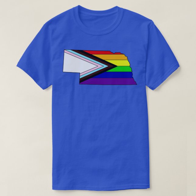 T-shirt Progrès drapeau de la fierté Nebraska (Design devant)