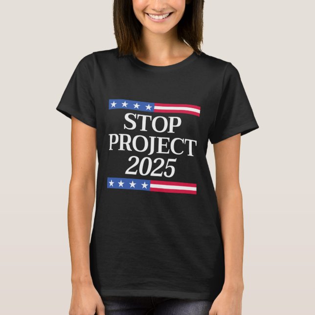 T-shirt Projet 2025 Anti Trump Drapeau américain Femmes po (Devant)