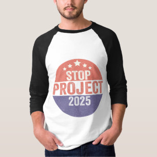 T-shirt Projet 2025 Trump American Patroitic USA Button