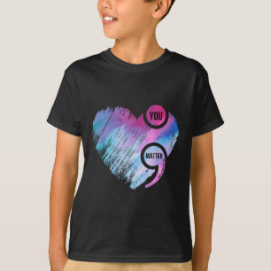T-shirt Projet point-virgule cœur Prévention du suicide Se