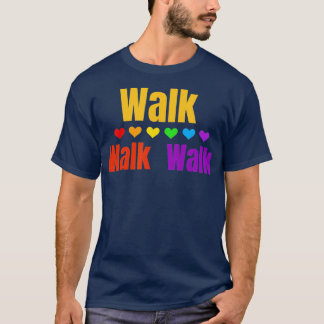 T-shirt Promenade au coeur en plein air Marche à la maison