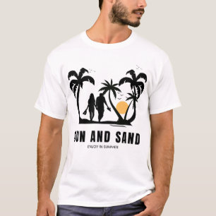 T-shirt Promenade au coucher du soleil : sable et soleil