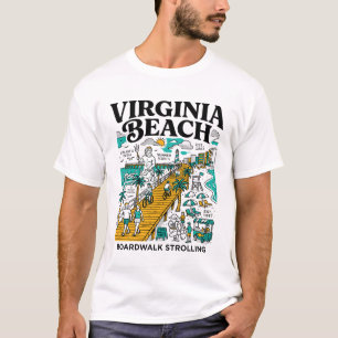 T-shirt Promenade de Virginia Beach avec océan et jetée