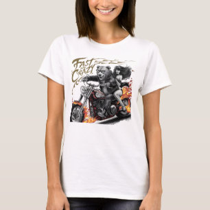 T-shirt Promenade des libertés : Femme en moto