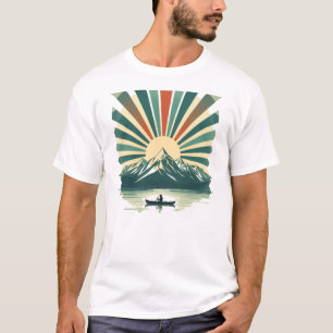 T-shirt Promenade en canoë rétro devant un panorama montag