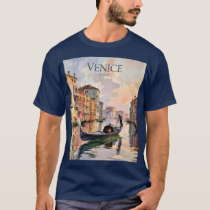 T-shirt Promenade en gondole à Venise Aquarelle Canal Colo