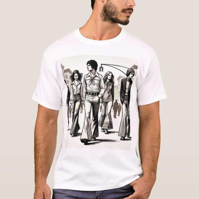 T-shirt Promenade urbaine rétro (Devant)