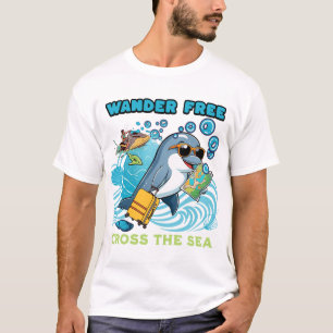 T-shirt Promenez-vous Dauphin Gratuit - Ocean Travel Adven
