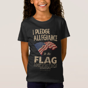T-Shirt Promesse d'allégeance Drapeau américain Distressed