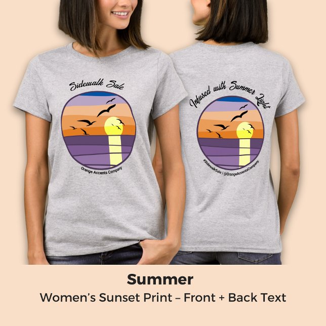 T-shirt Promo d’événements ou impression du coucher de sol (Créateur téléchargé)