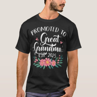 T-shirt Promoté À Grand Grand-Mère 2025 Premier Cadeau Pou