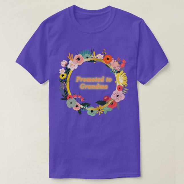 T-shirt Promoté au cadeau de grand-mère pour la journée de (Design devant)