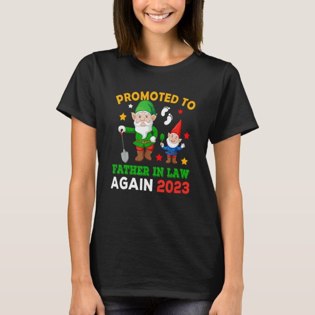 T-shirt Promoted To Father In Law Again 2023 Two Gnomes Pr (Devant)