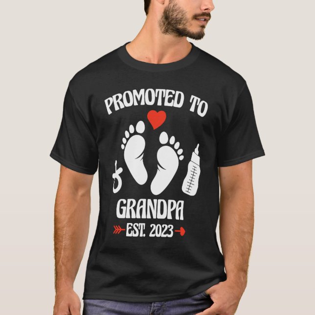 T-shirt Promoted To Grandpa 2023 First Time New Grandpa Pr (Devant)