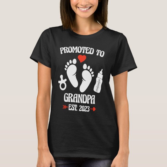T-shirt Promoted To Grandpa 2023 First Time New Grandpa Pr (Devant)