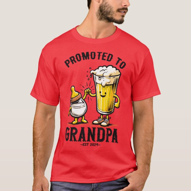 T-shirt Promoted To Grandpa Est 2024 (Devant)