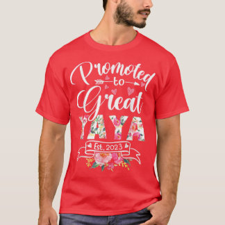T-shirt Promoted to Great Yaya Est 2023 Floral First Time 