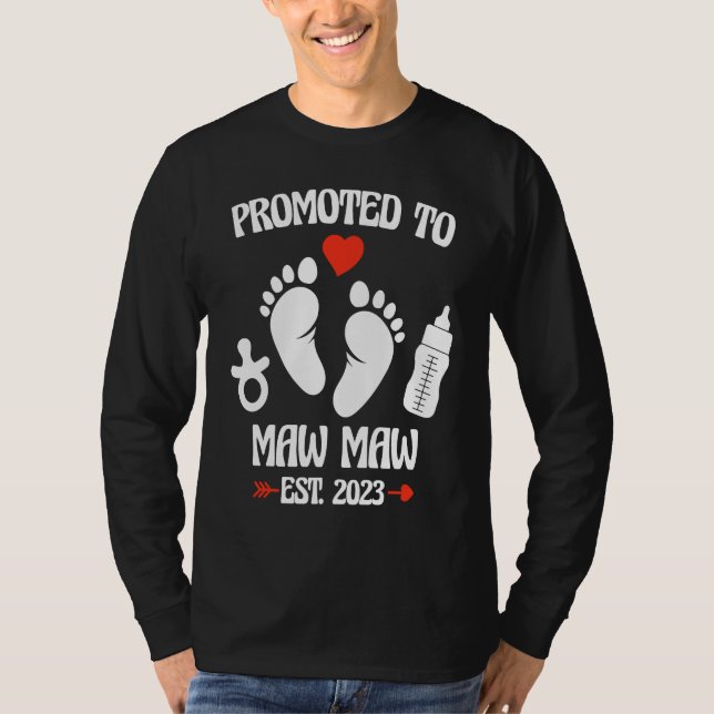 T-shirt Promoted To Maw Maw 2023 First Time New Grandma Pr (Devant)