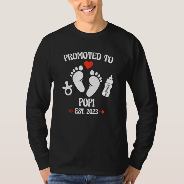T-shirt Promoted To Popi 2023 First Time New Grandpa Pregn (Devant)