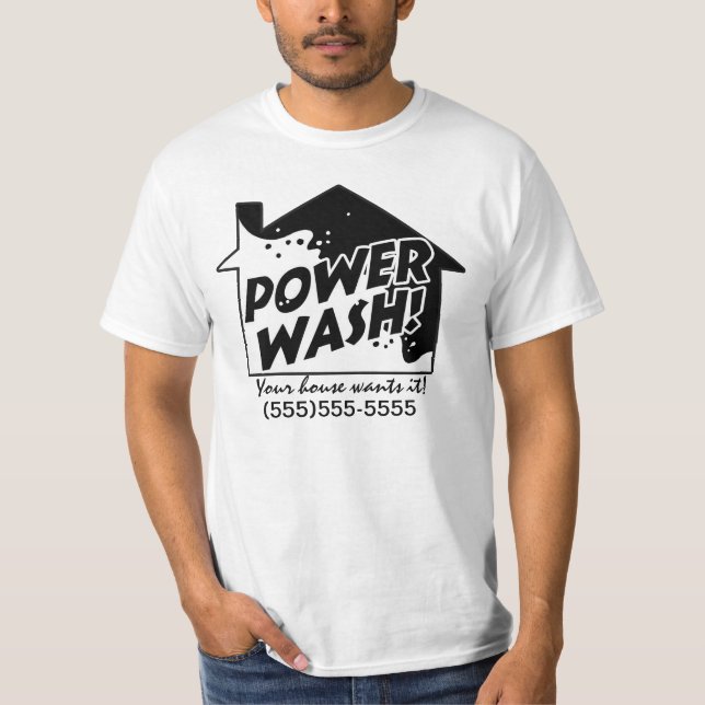 T-shirt promotionnel d'affaires de lavage de (Devant)