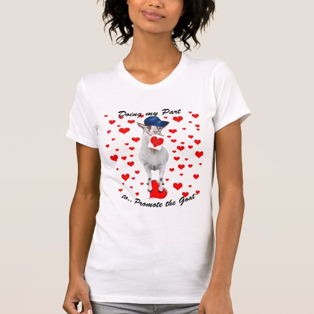 T-shirt Promouvoir la chèvre - Billy chèvre avec les coeur (Devant)
