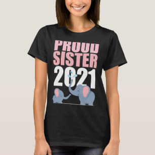 T-shirt Promu À Big Sister 2021 Jeune Fille Eléphant
