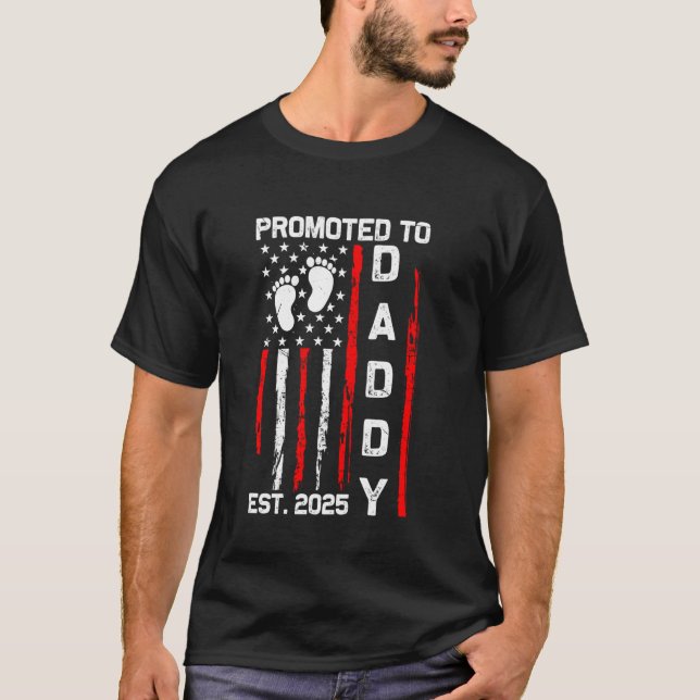 T-shirt Promu à Daddy EST 2025 Patriotic American (Devant)