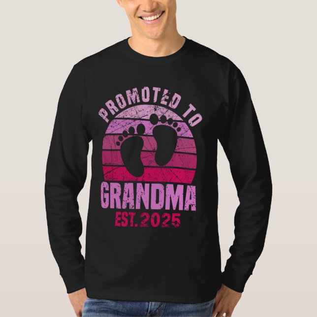 T-shirt Promu à Grand-mère 2025 pour la nouvelle grand-mèr (Devant)