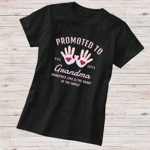 T-shirt Promu À Grand-Mère Est. Année Empreintes à main po